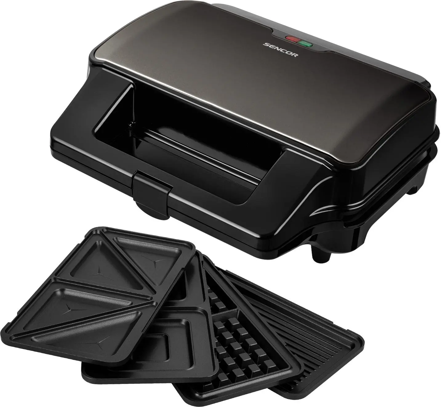 Opiekacz Sencor SSM 9978BK 3w1 Trójkąty Gofry Panini Kwadraty 900W