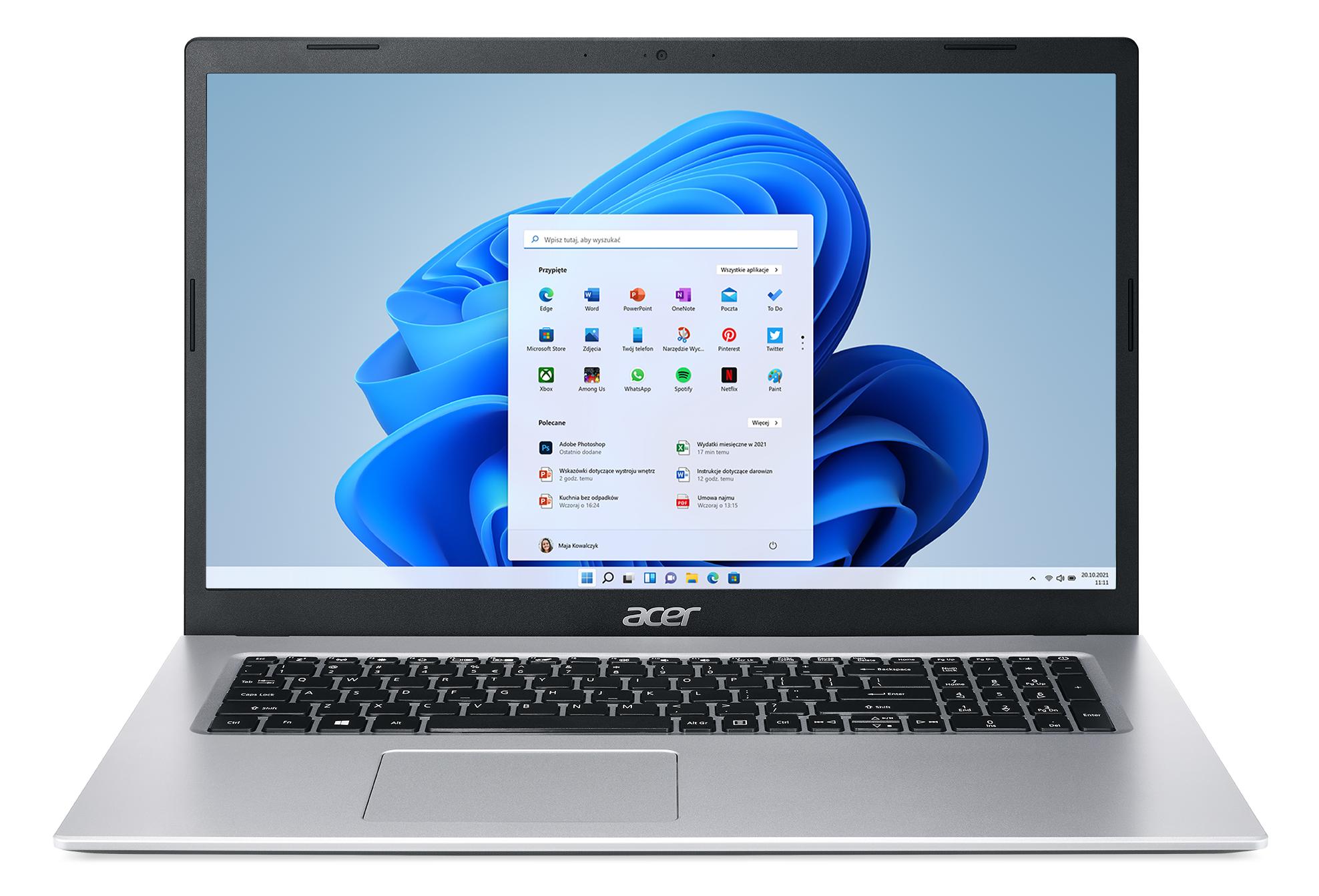 Laptop Acer Aspire 3 A317-53-79XW 17,3" i7-1165G7 16GB RAM 512GB Dysk SSD Win11 Srebrny