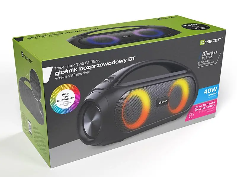 Głośnik Bluetooth Tracer Furio 40W Radio FM Czarny