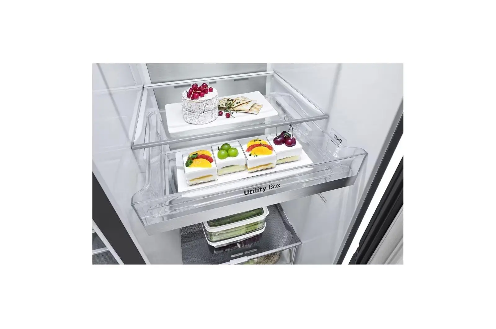 Lodówka LG InstaView GSXV90MCDE Pełny No Frost 179cm Dystrybutor wody Zdalne sterowanie Ciemny grafit mat