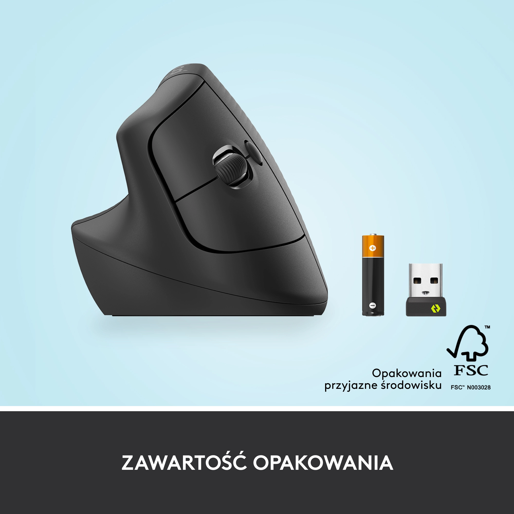 Myszka Logitech Lift Dla leworęcznych Grafitowy