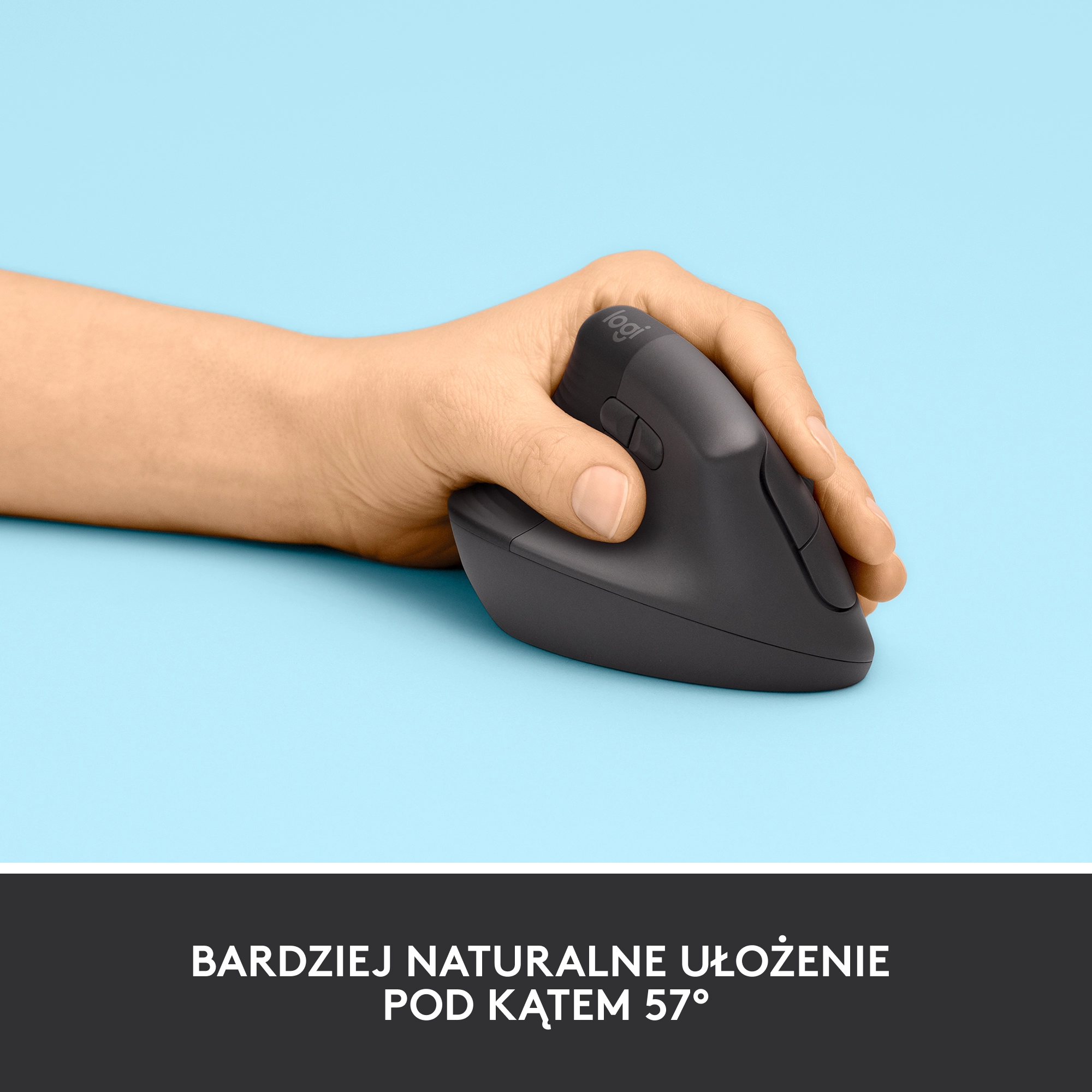 Myszka Logitech Lift Dla leworęcznych Grafitowy