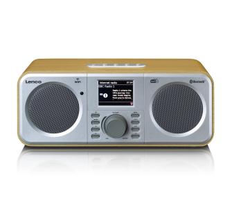 Radioodbiornik Lenco DIR-141WD Radio FM DAB+ Internetowe Bluetooth Brązowo-srebrny