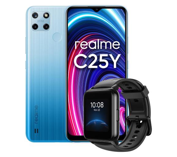 smartfon realme C25Y 4/128GB (niebieski) + Watch 2