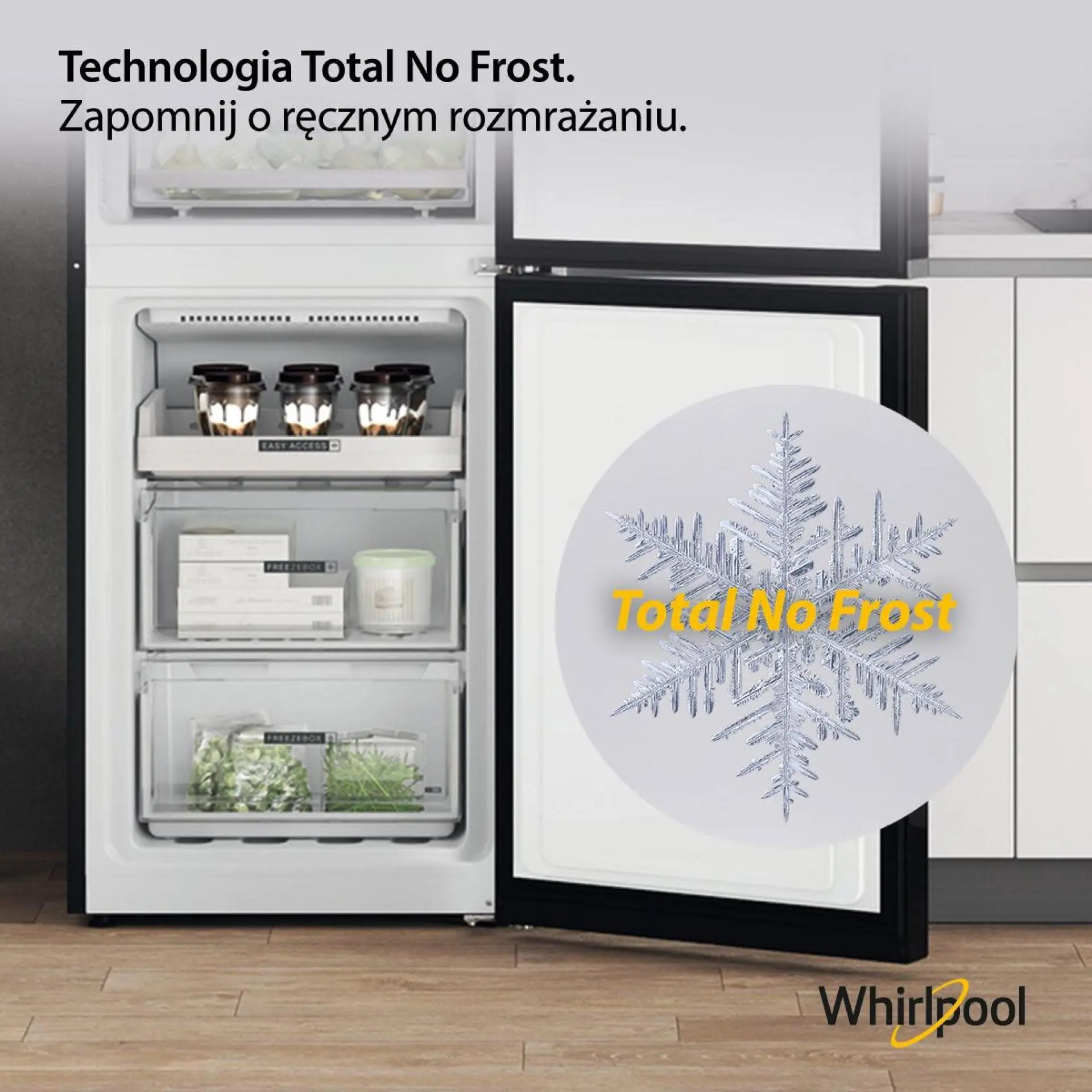 Lodówka Whirlpool W7X 83T KS Pełny No Frost 191,2cm Szuflada z kontrolą wilgotności Czarny Inox