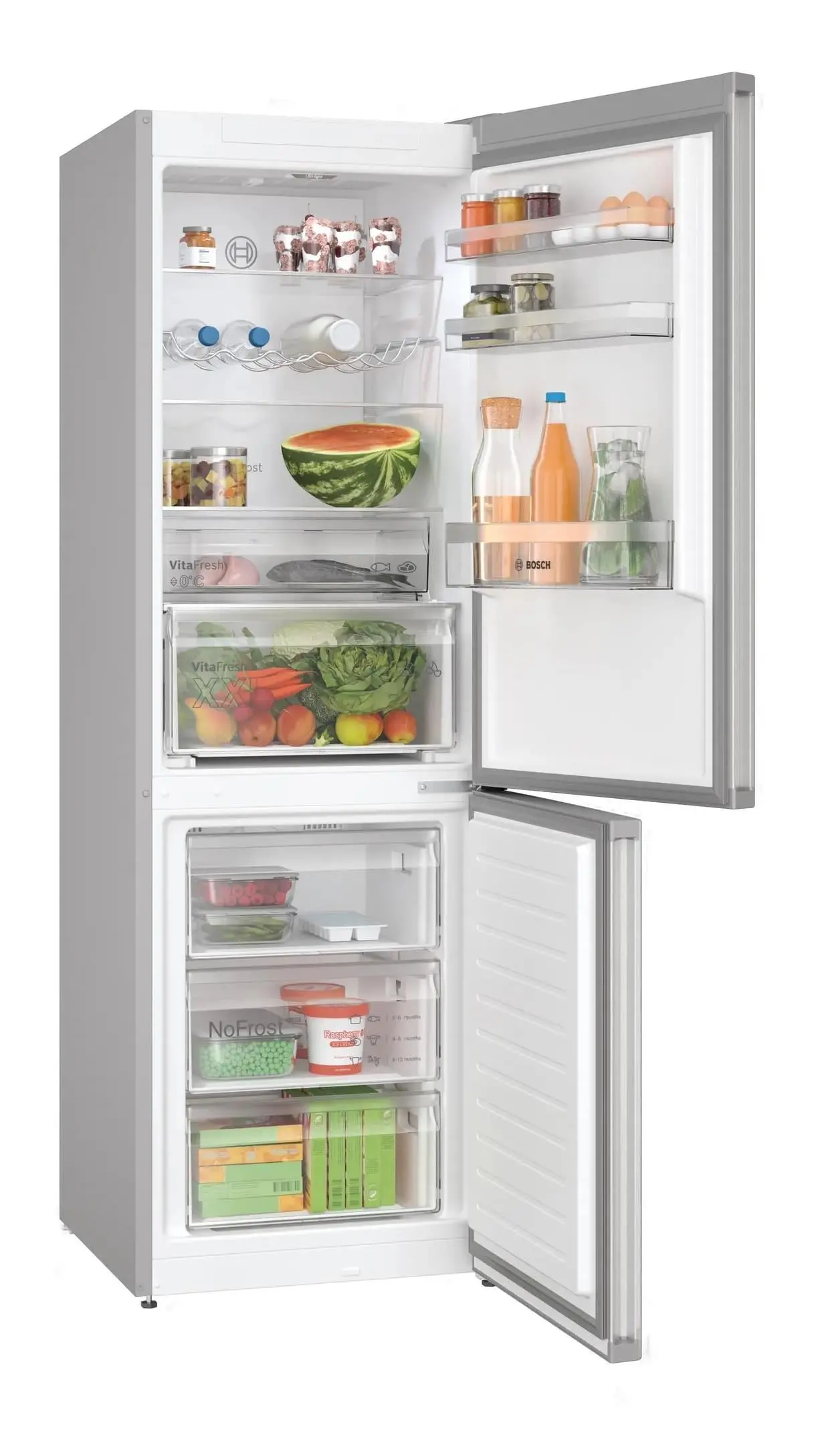 Lodówka Bosch Serie 4 KGN367LDF Pełny No Frost 186cm Szuflada z kontrolą wilgotności Srebrny
