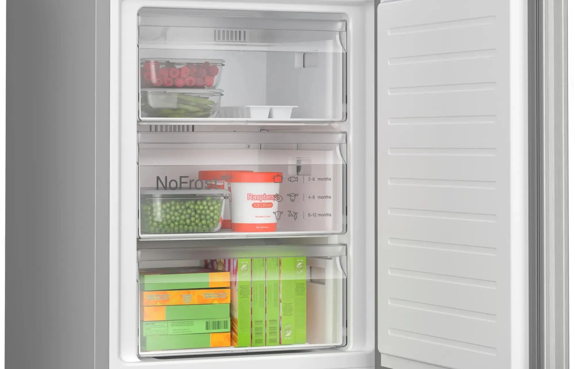 Lodówka Bosch Serie 4 KGN367LDF Pełny No Frost 186cm Szuflada z kontrolą wilgotności Srebrny