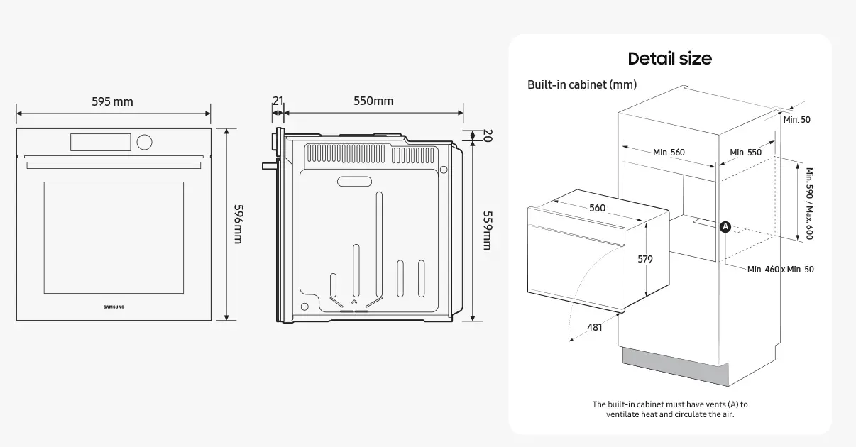 Piekarnik elektryczny Samsung NV7B44205AS Dual Cook Termoobieg Zdalne sterowanie Srebrno-czarny