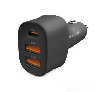 Ładowarka samochodowa Reinston 2xUSB-A USB-C 35W ELSA17 Czarny