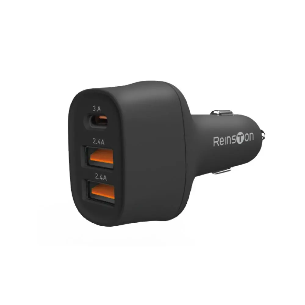 Ładowarka samochodowa Reinston 2xUSB-A USB-C 35W ELSA17 Czarny