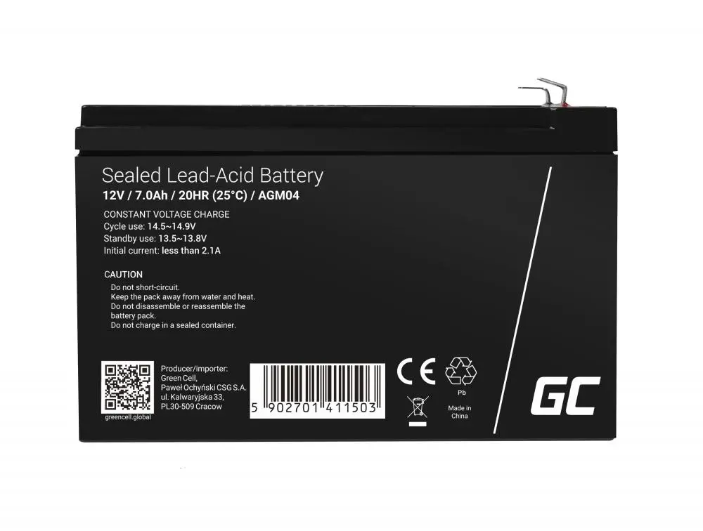 Akumulator Green Cell AGM04 AGM VRLA 12V 7Ah