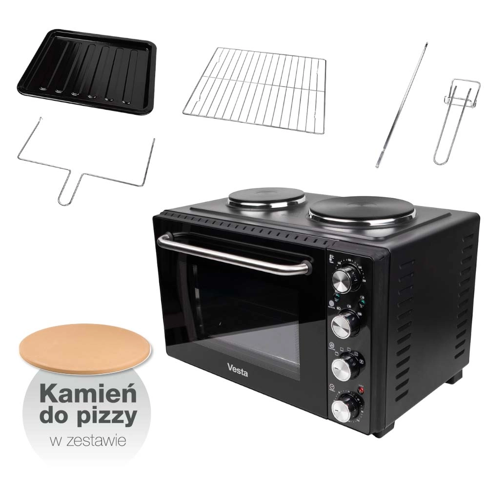 Mini piekarnik Vesta EEO01 Rożen 35l 2w1 Kamień do pizzy