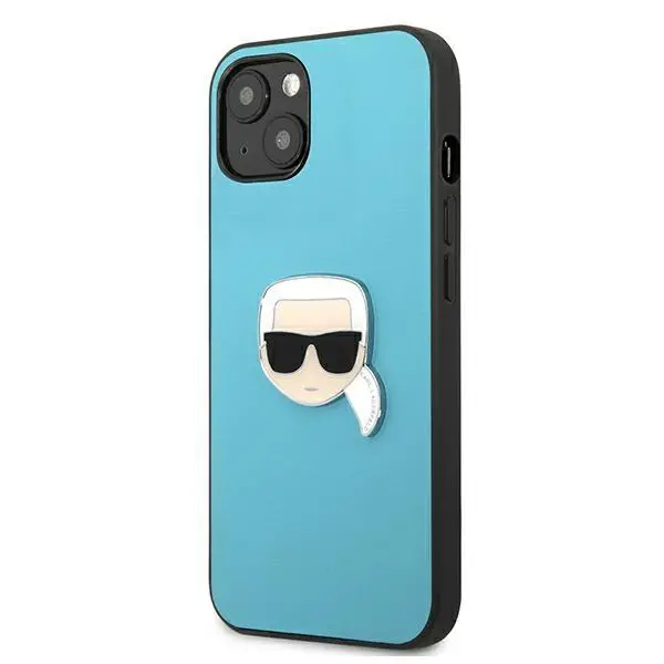 Etui Karl Lagerfeld Leather Ikonik Karl`s Head Metal KLHCP13SPKMB do iPhone 13 mini
