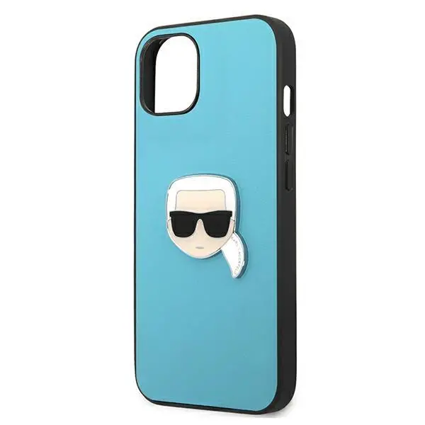 Etui Karl Lagerfeld Leather Ikonik Karl`s Head Metal KLHCP13SPKMB do iPhone 13 mini