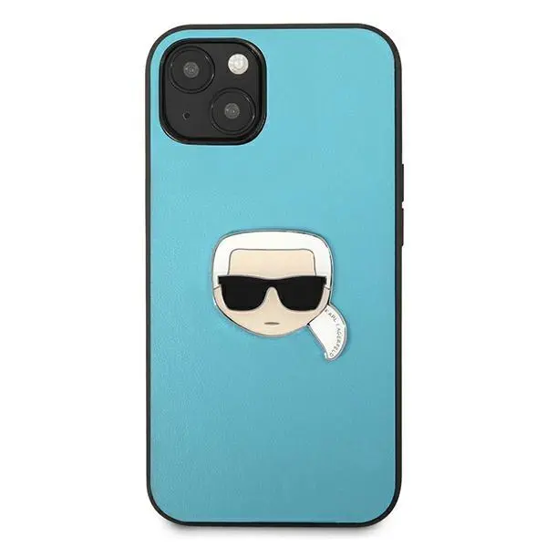 Etui Karl Lagerfeld Leather Ikonik Karl`s Head Metal KLHCP13SPKMB do iPhone 13 mini