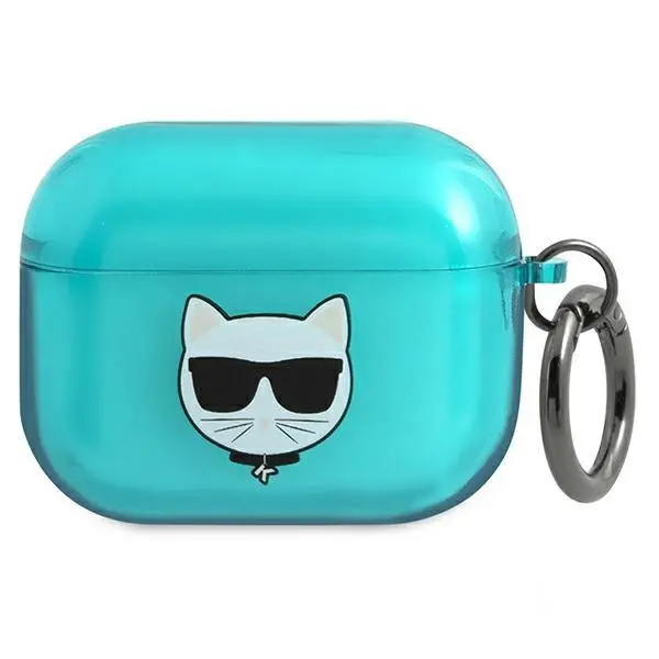 Etui na słuchawki Karl Lagerfeld KLAPUCHFL Choupette Head AirPods Pro Cover Niebieski