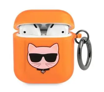 Etui na słuchawki Karl Lagerfeld KLA2UCHFO Choupette Head AirPods Cover Pomarańczowy
