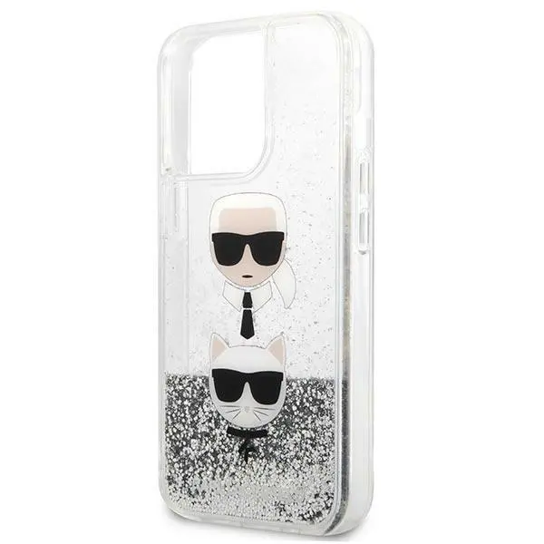 Etui Karl Lagerfeld Liquid Glitter Karl&Choupette Head KLHCP13XKICGLS do iPhone 13 Pro Max