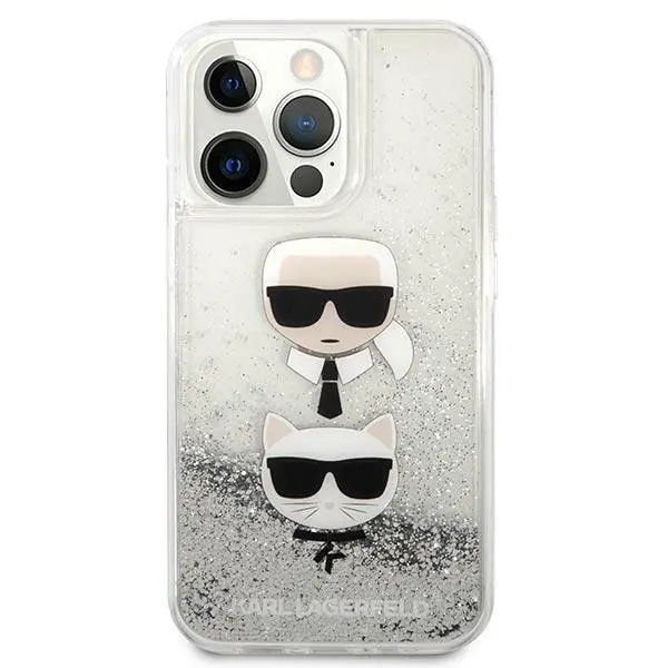 Etui Karl Lagerfeld Liquid Glitter Karl&Choupette Head KLHCP13XKICGLS do iPhone 13 Pro Max