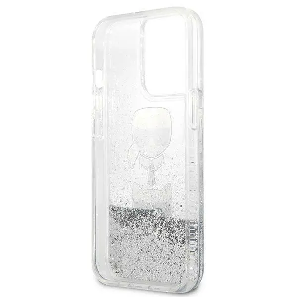 Etui Karl Lagerfeld Liquid Glitter Karl&Choupette Head KLHCP13XKICGLS do iPhone 13 Pro Max