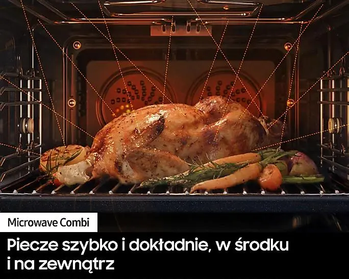 Piekarnik z mikrofalą Samsung NQ5B5763DBK Termoobieg AirFry Zdalne sterowanie Czarny