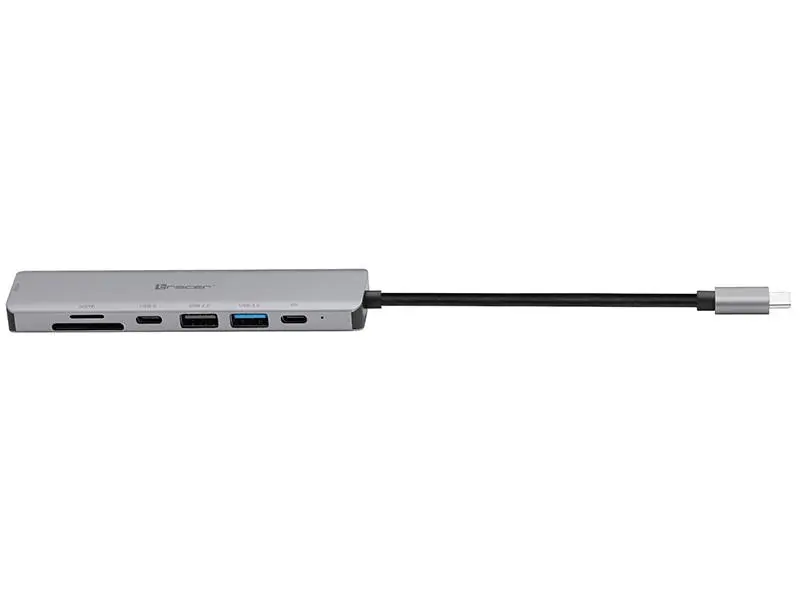 Adapter Tracer A-2 (TRAPOD46997) USB-C z czytnikiem kart, HDMI 4K, USB 3.0, PD 60W
