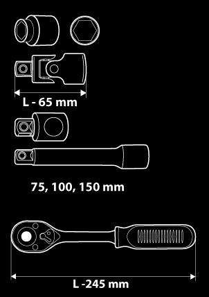 NEO Tools 08-616 1/2" 23 szt.