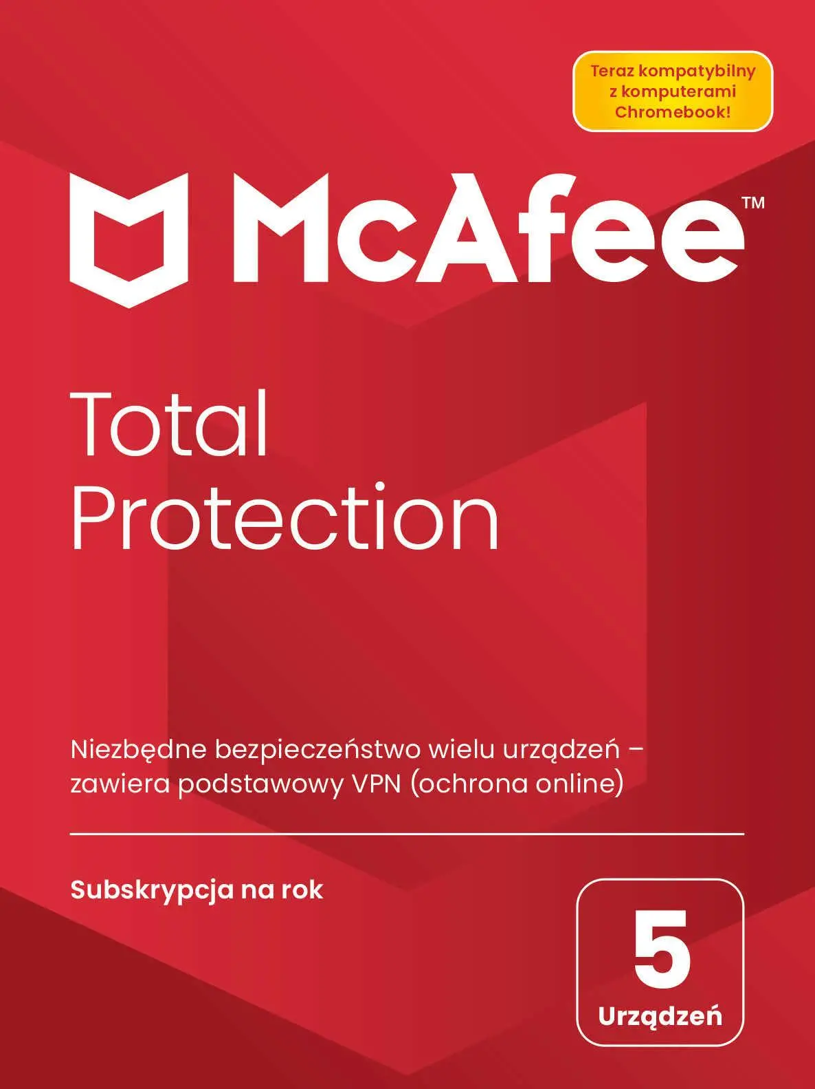 Antywirus McAfee Total Protection 5 PC/1 Rok wersja 2023 Kod aktywacyjny