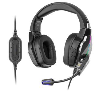 Słuchawki przewodowe z mikrofonem Tracer Gamezone Hydra Pro RGB 7.1 Nauszne Czarny