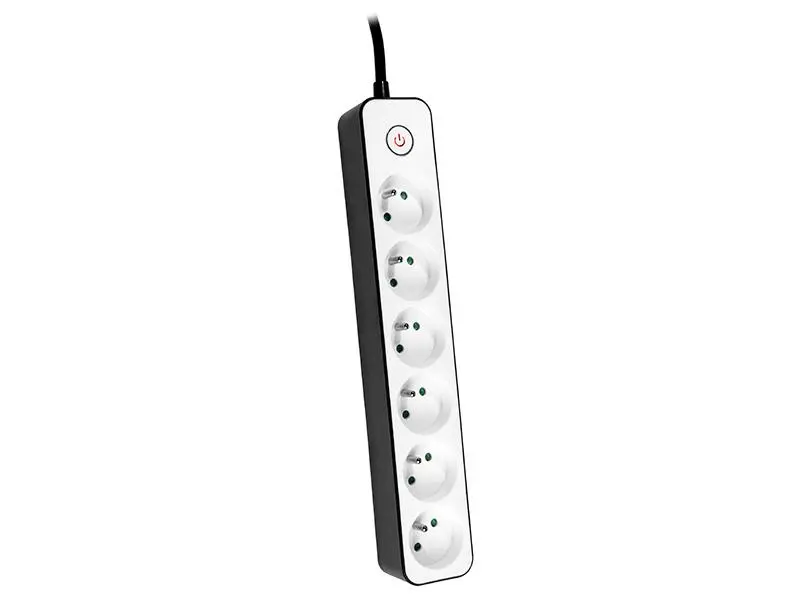 Listwa Tracer Zebra Mobile Ready 6 gniazd 1,5m Biało-czarny