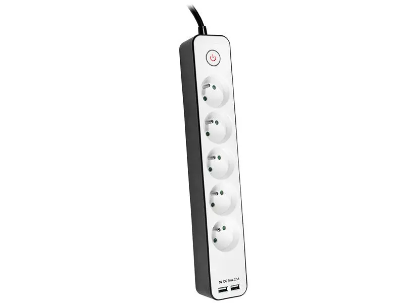 Listwa Tracer Zebra Mobile Ready 5 gniazd 1,5m Biało-czarny