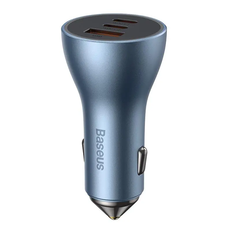 Ładowarka samochodowa Baseus Golden Contactor Pro 2x USB-C 1x USB 65W Niebieski
