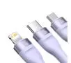 Kabel Baseus Flash Series 2 3w1 USB-C + micro USB + Lightning 100W 1,5m Fioletowy