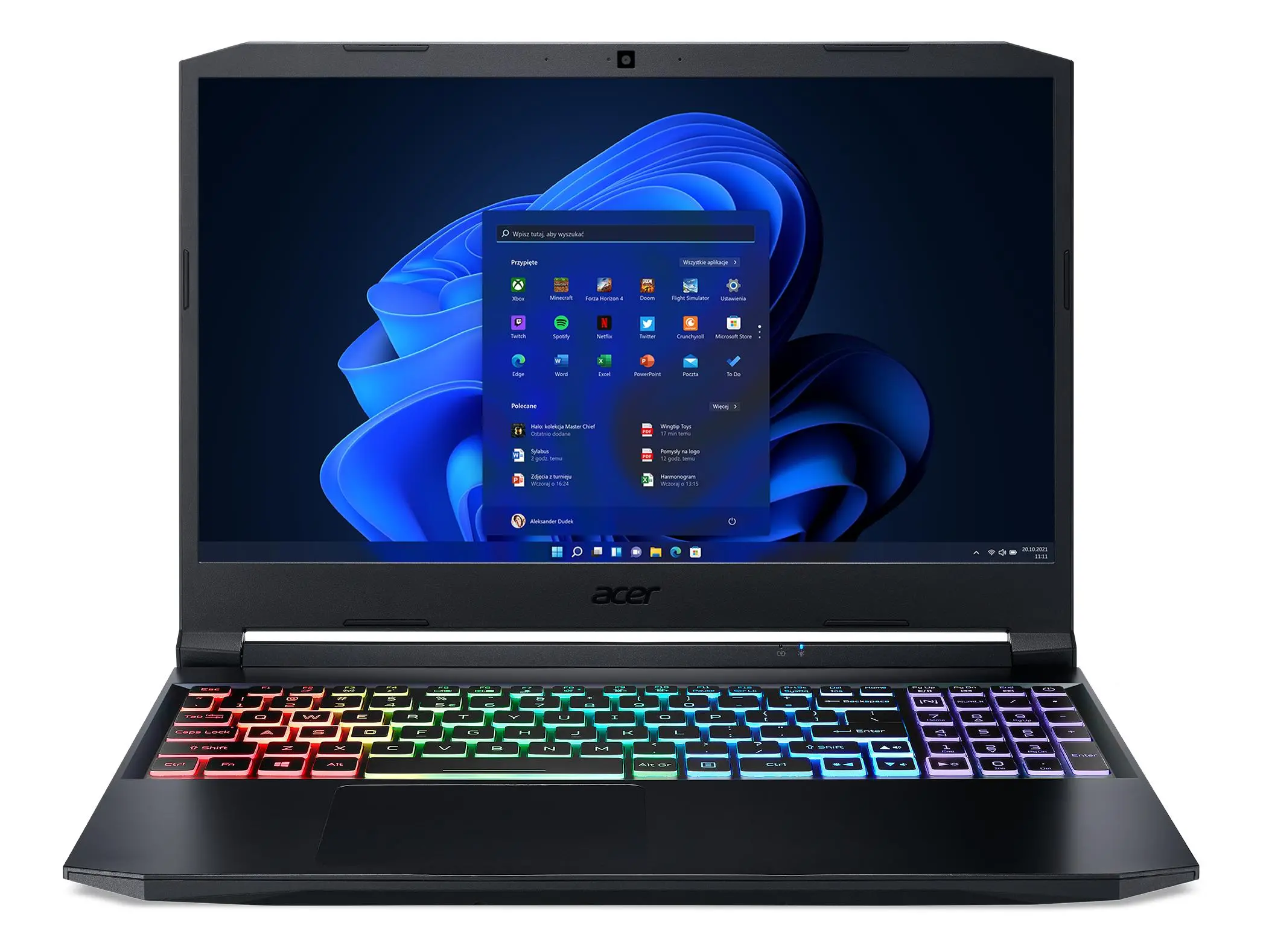 Laptop gamingowy Acer Nitro 5 AN515-57-55ZS 15,6" 144Hz i5-11400H 16GB RAM 512GB Dysk SSD RTX3060 Win11 Czarny
