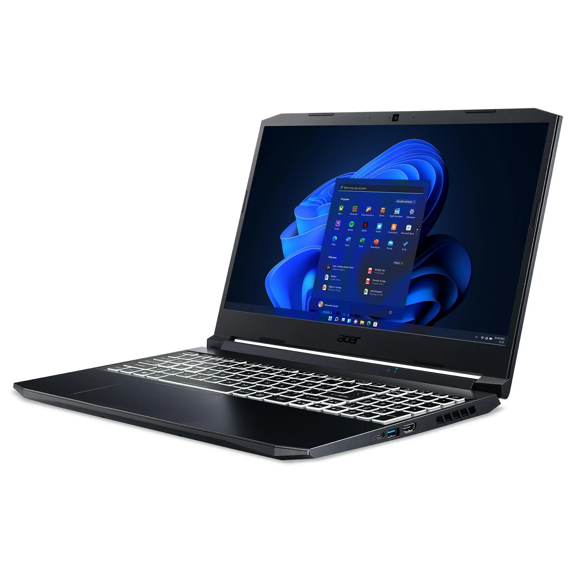 Laptop gamingowy Acer Nitro 5 AN515-57-55ZS 15,6" 144Hz i5-11400H 16GB RAM 512GB Dysk SSD RTX3060 Win11 Czarny