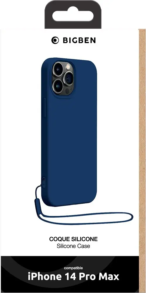 Etui BigBen Silicone Case z paskiem do iPhone 14 Pro Max Niebieski