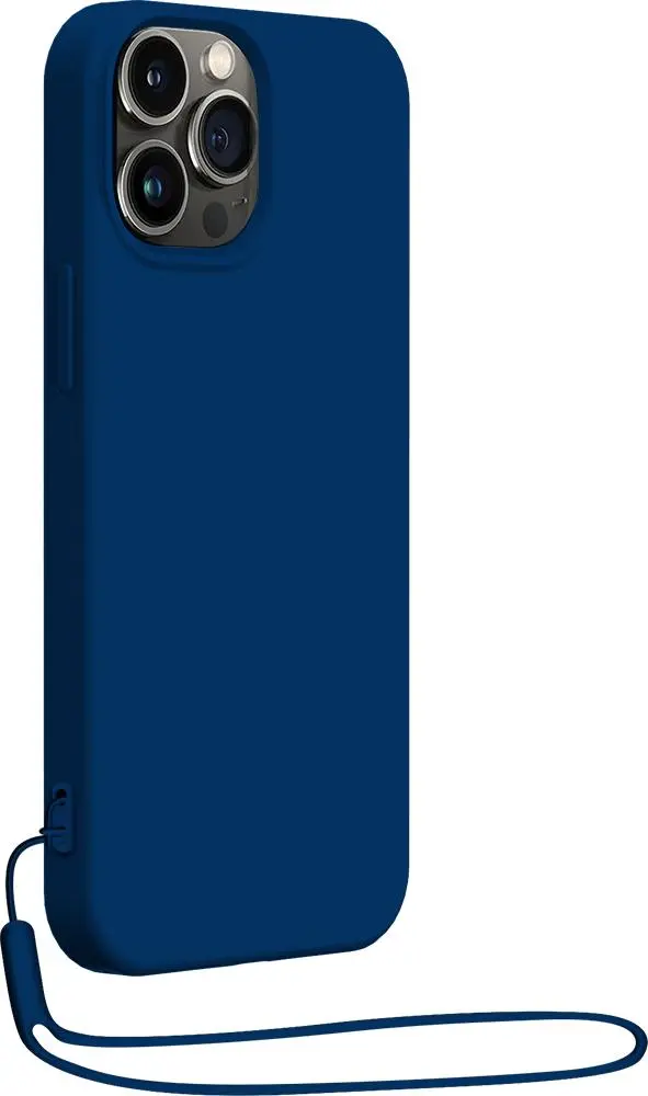 Etui BigBen Silicone Case z paskiem do iPhone 14 Pro Max Niebieski
