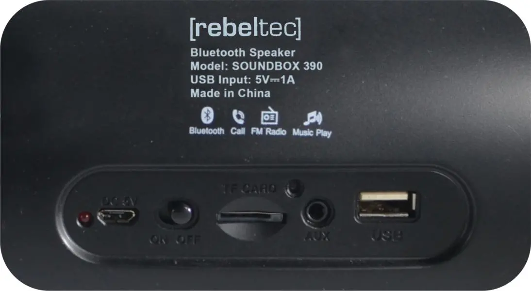 Głośnik Bluetooth Rebeltec SoundBOX 390 20W Radio FM Czarny