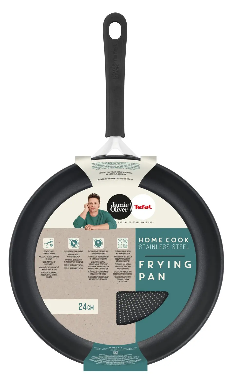 Patelnia Tefal Jamie Oliver Home Cook E3030455 Indukcja Titanium 24cm