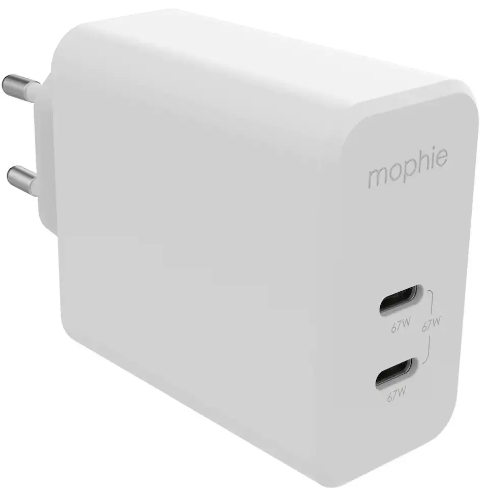 Ładowarka sieciowa Mophie USB-C PD Dual 67W Biały