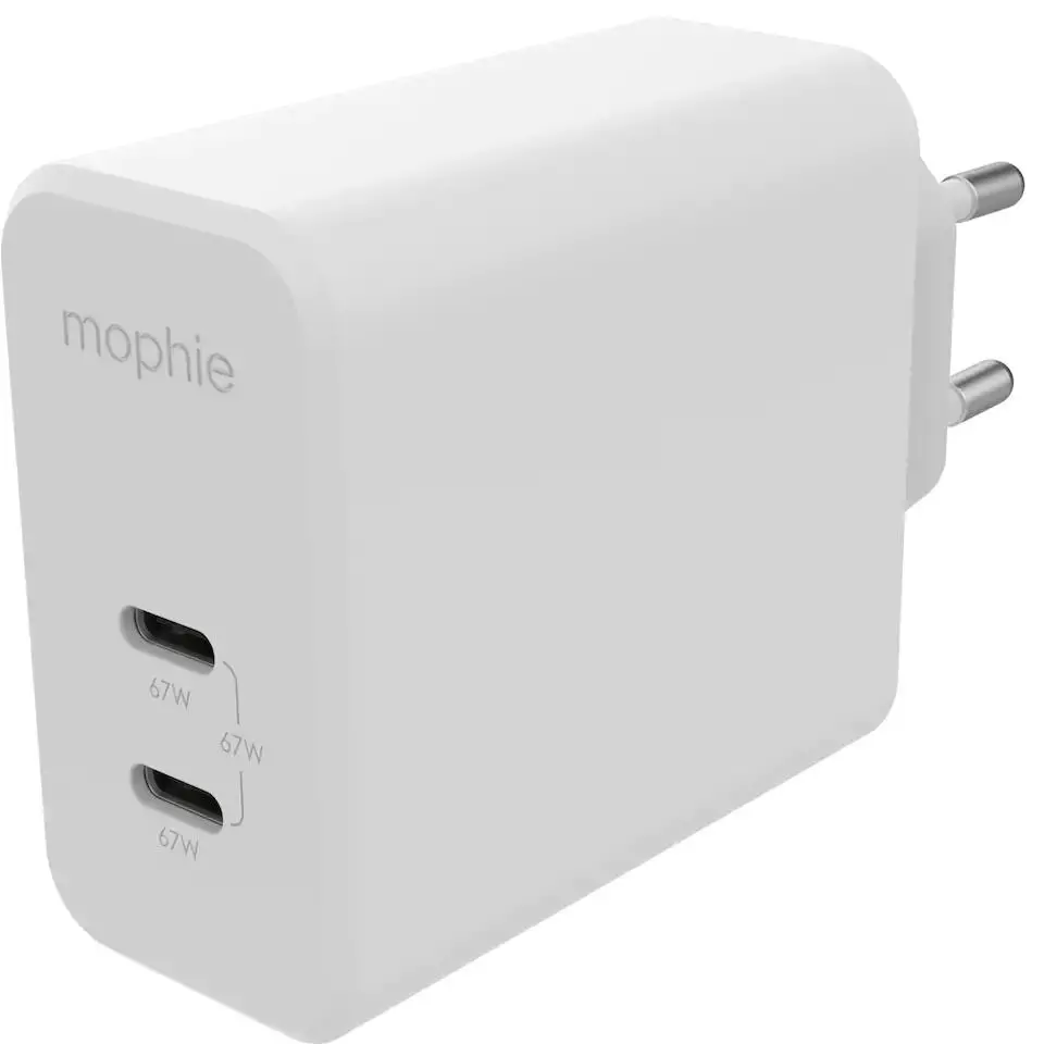 Ładowarka sieciowa Mophie USB-C PD Dual 67W Biały