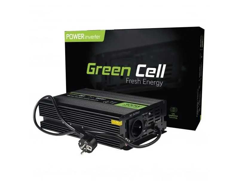 Przetwornica Green Cell INV07 tryb UPS 12V na 230V 300W/600W Czysta sinusoida do pompy centralnego ogrzewania