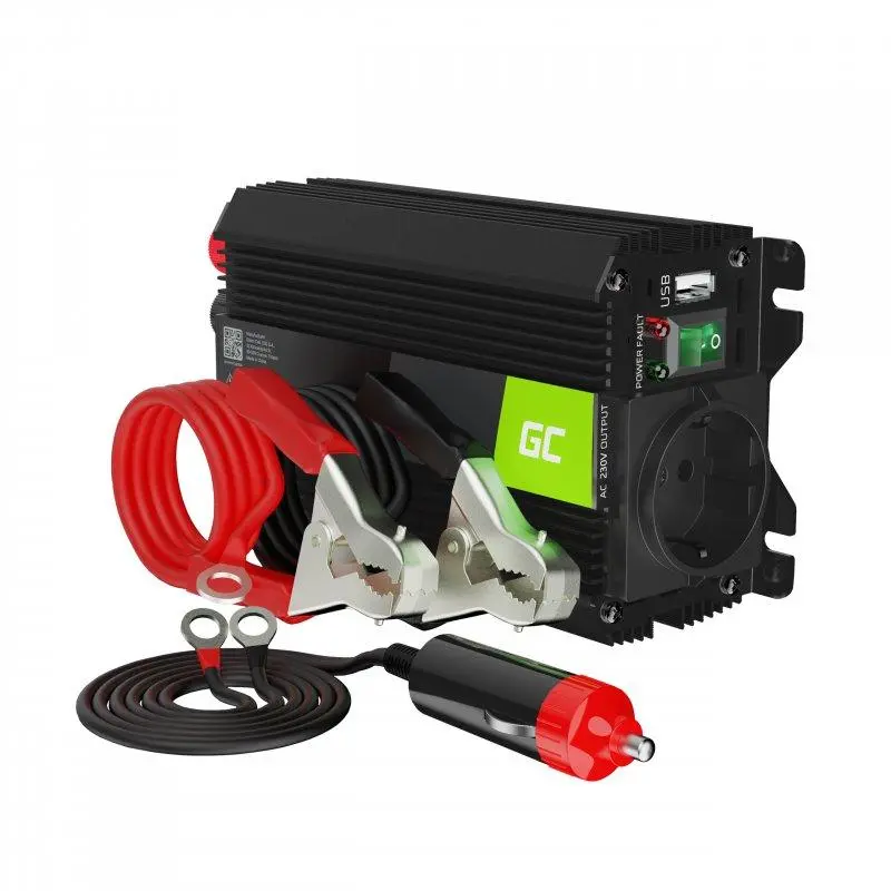 Przetwornica Green Cell PRO INVGC01 12V na 230V 300W/600W Modyfikowana sinusoida
