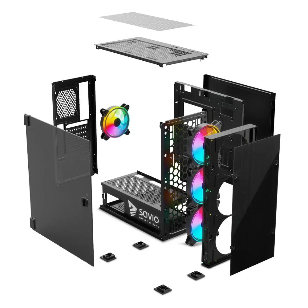 Obudowa Savio Prime X1 ARGB Czarny