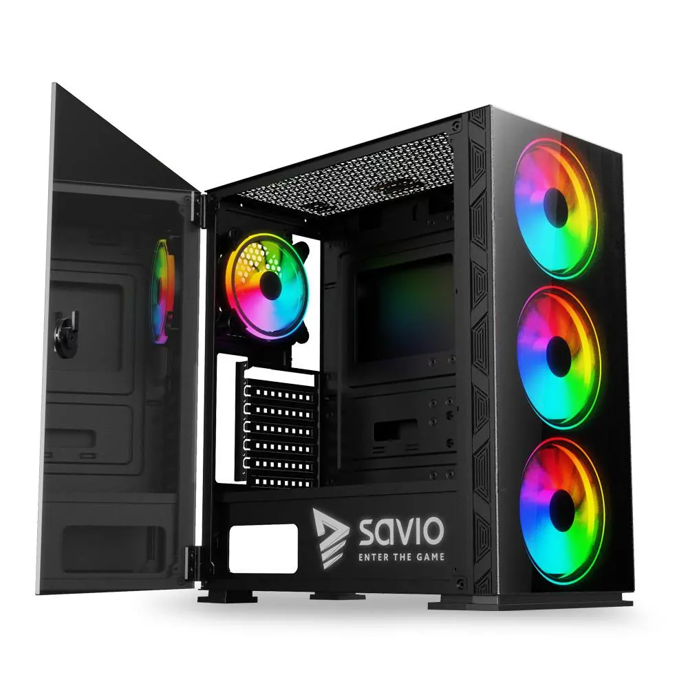 Obudowa Savio Prime X1 ARGB Czarny