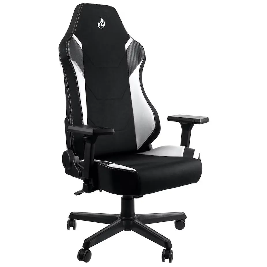 Fotel Nitro Concepts X1000 Radiant White Gamingowy do 135kg Tkanina Czarno-biały