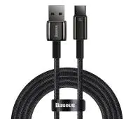 Baseus USB do USB-C Tungsten Gold 100W 1m Czarny