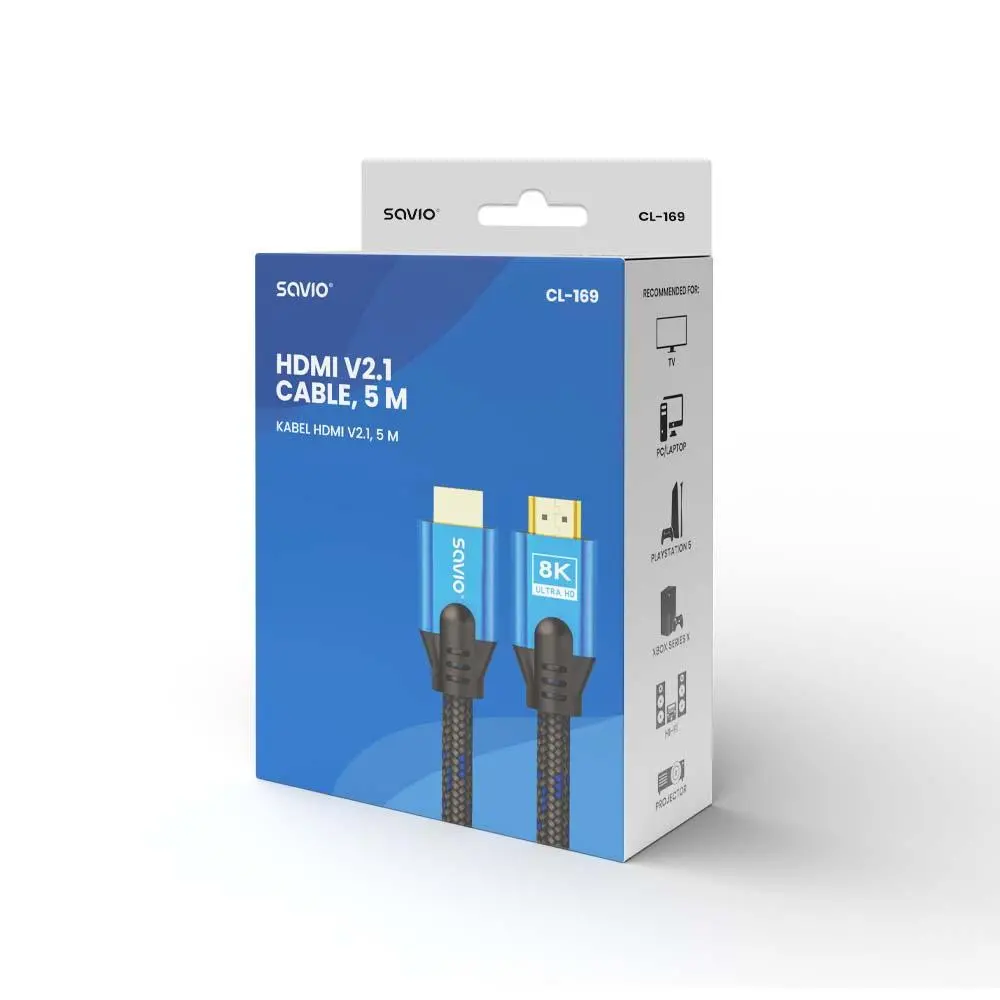 Kabel HDMI Savio CL-169 5m Czarny