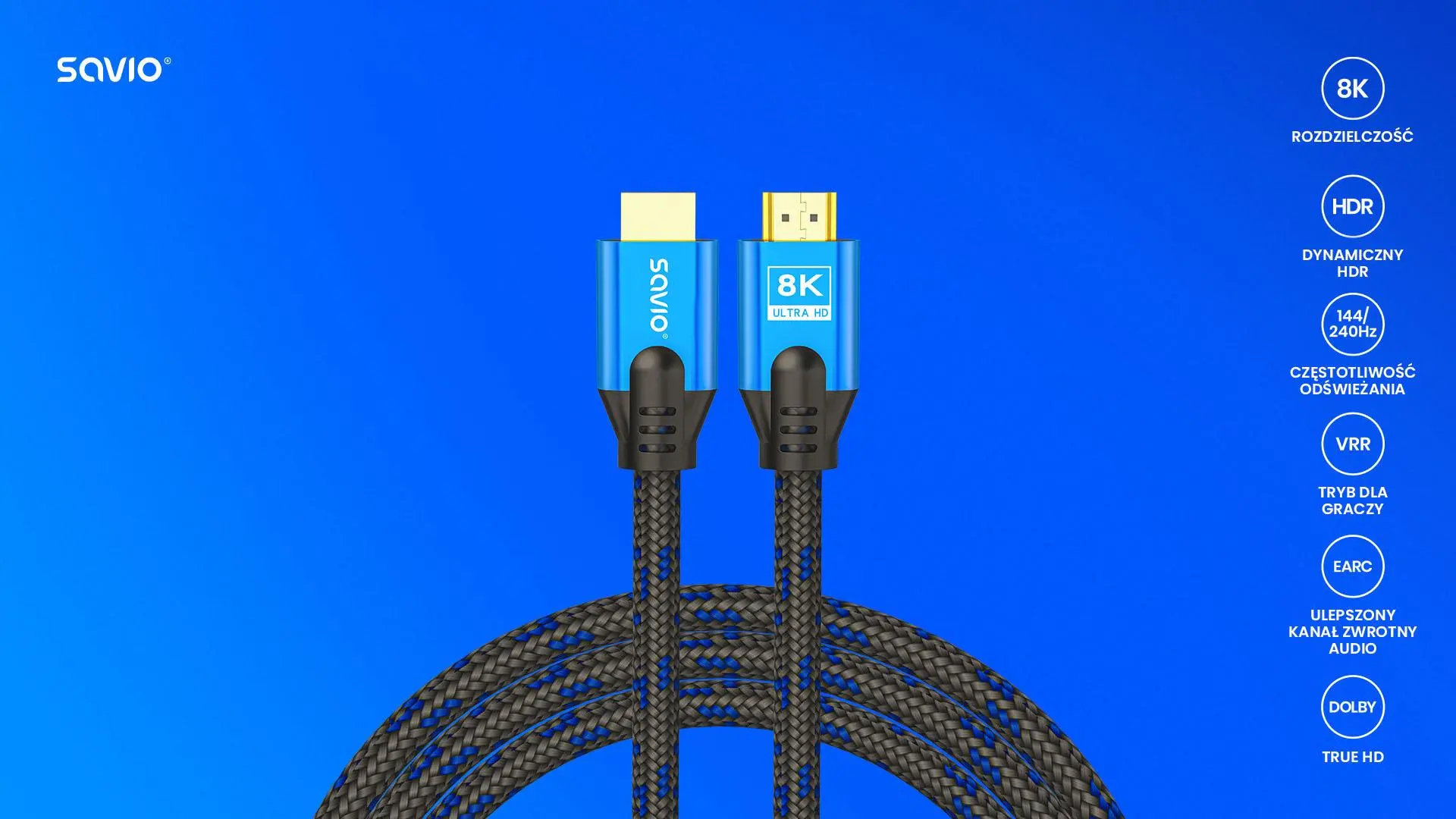 Kabel HDMI Savio CL-169 5m Czarny
