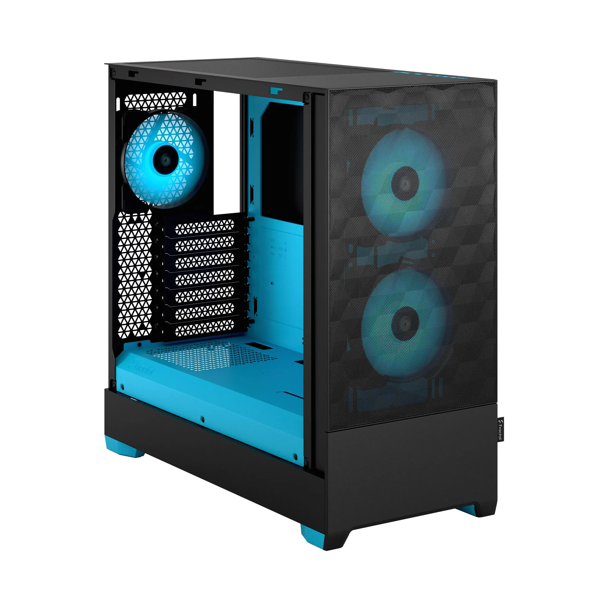 Obudowa Fractal Design Pop Air TG Clear Tint RGB Cyan Core Czarno-niebieski